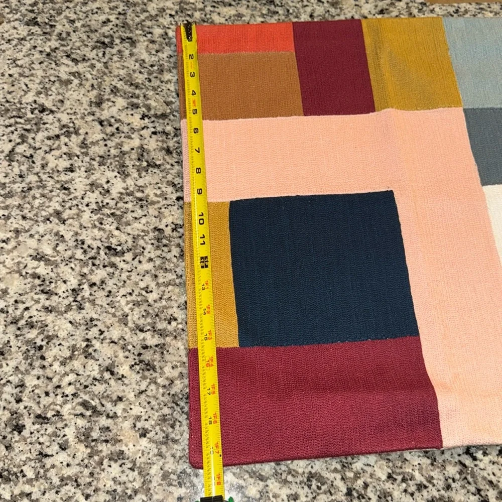 New with tags 19.5”x 19” Pillow Sham Cover Williams Sonoma Crewel Blocks Pc 2023